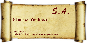 Simicz Andrea névjegykártya